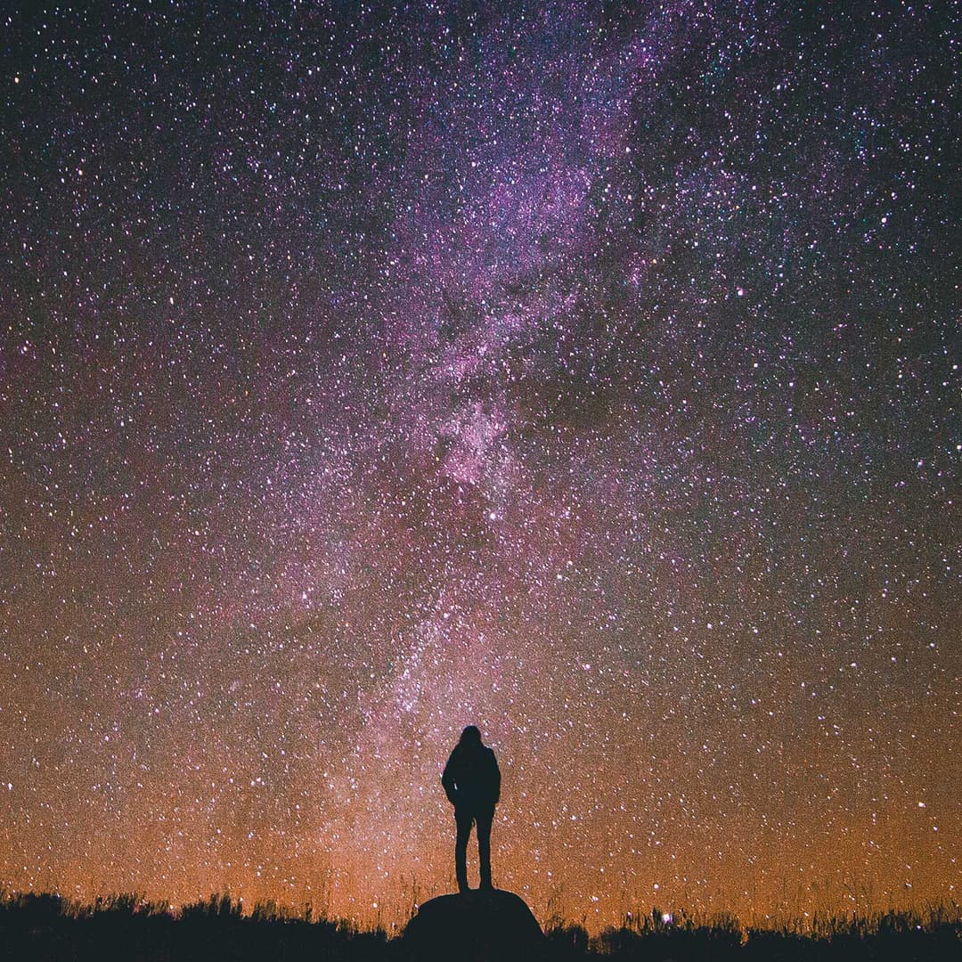 Woman looking at stars